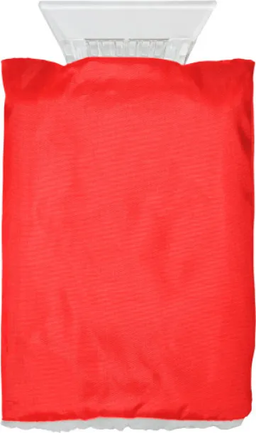 Doris ABS ice scraper and polyester glove  red