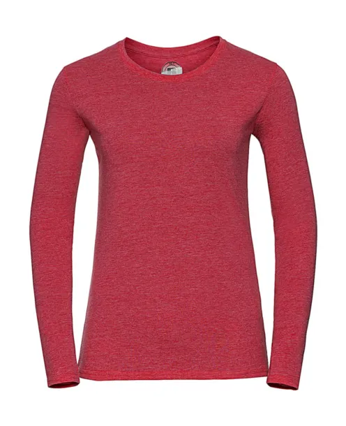  Ladies Long Sleeve HD T - Russell  Red Marl