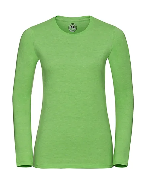  Ladies Long Sleeve HD T - Russell  Green Marl