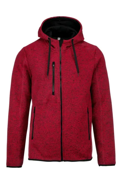  Muška hoodica s patentom, 345 g/m2 - Proact Red Melange