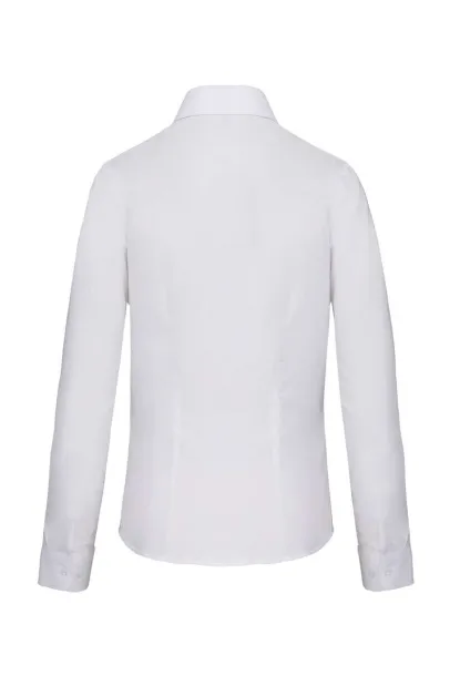  LADIES' LONG-SLEEVED OXFORD SHIRT - Kariban White