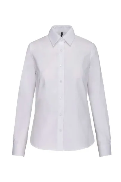  LADIES' LONG-SLEEVED OXFORD SHIRT - Kariban White