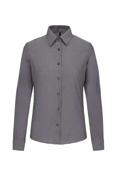  LADIES' LONG-SLEEVED OXFORD SHIRT - Kariban Oxford Silver