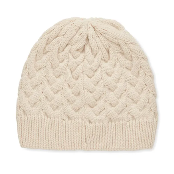 KATMAI Cable knit beanie in RPET Beige