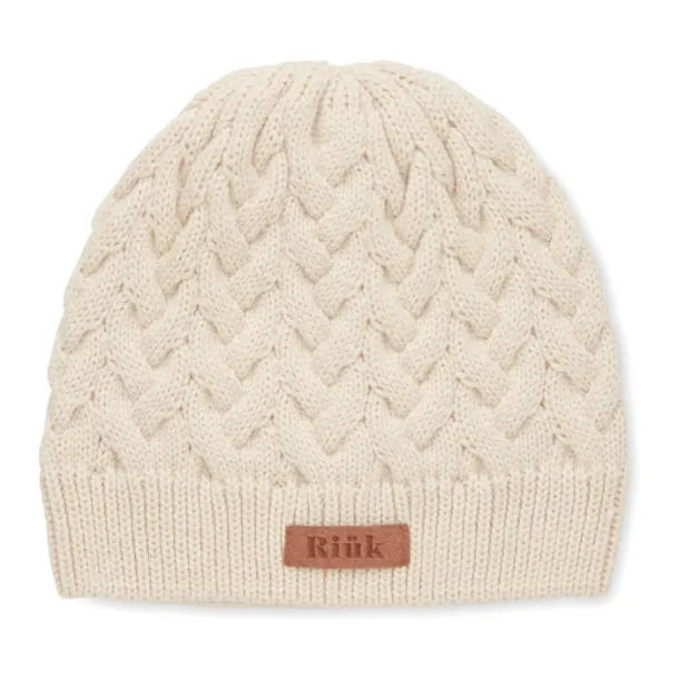 KATMAI Cable knit beanie in RPET Beige