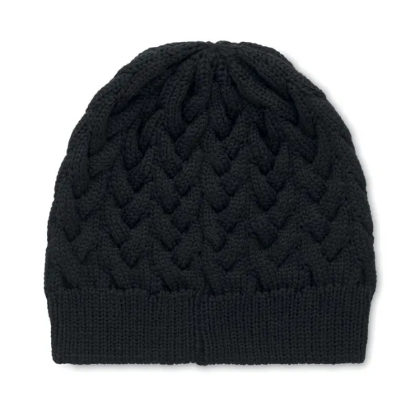 KATMAI Cable knit beanie in RPET Black