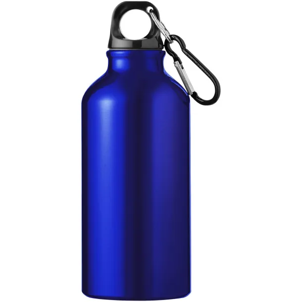 Oregon 400 ml RCS certified recycled aluminium water bottle with carabiner Blue