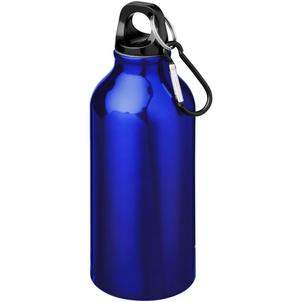 Oregon 400 ml RCS certified recycled aluminium water bottle with carabiner Blue