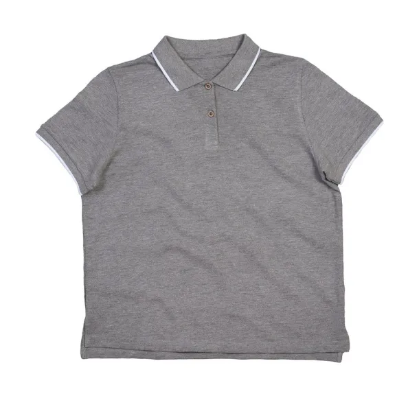  The Women’s Tipped Polo - Mantis Heather Grey Melange Bijela