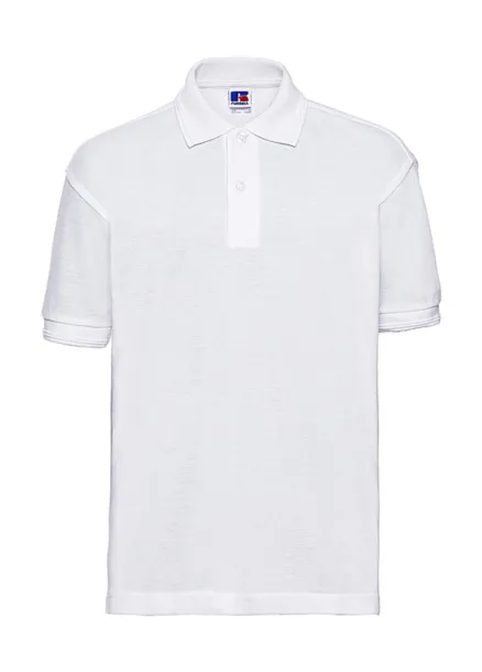  Kids' Hardwearing Polycotton Polo - Russell  Bijela