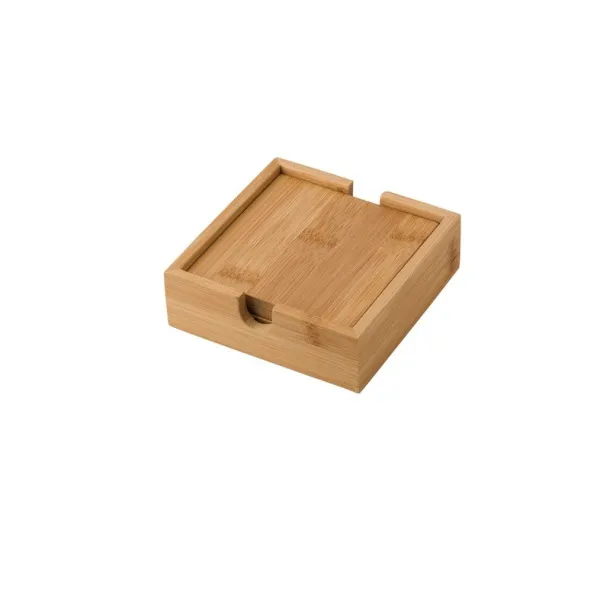  Bamboo cup coaster set, 4 pcs wood