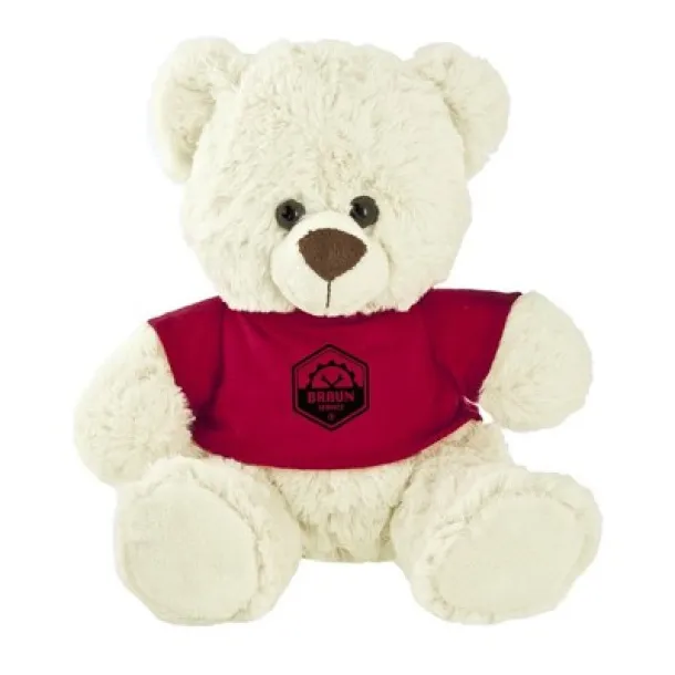 Josh White Plush teddy bear white red