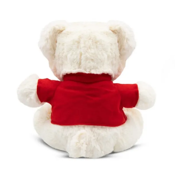 Josh White Plush teddy bear white red