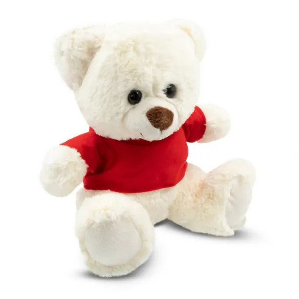 Josh White Plush teddy bear white red