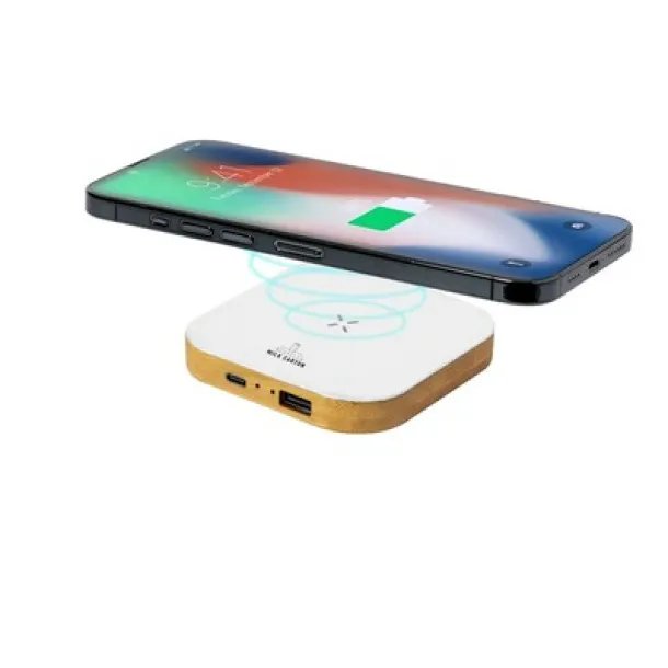  Wireless charger 15W made from recycled milk cartons Bijela