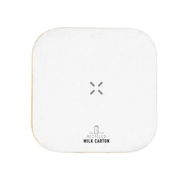  Wireless charger 15W made from recycled milk cartons white