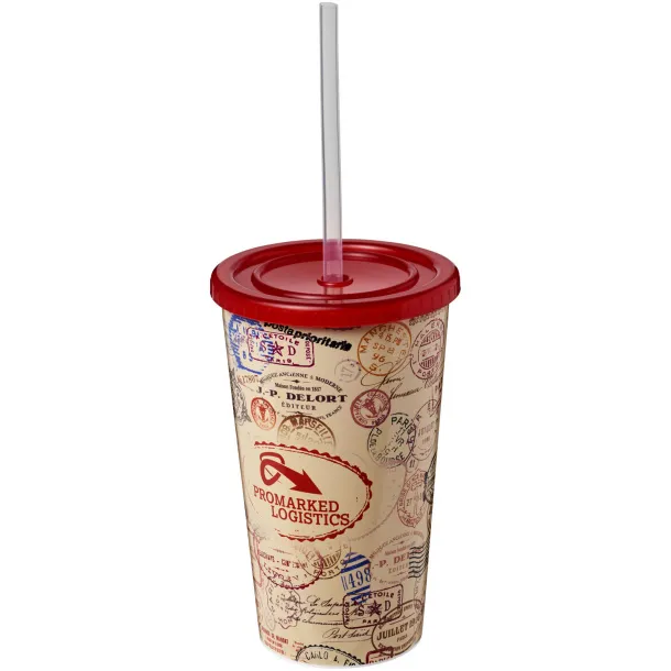 Brite-Americano® 350 ml double-walled stadium cup - Unbranded Red