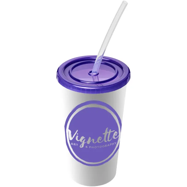 Brite-Americano® 350 ml double-walled stadium cup - Unbranded Purple