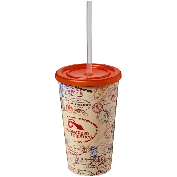 Brite-Americano® 350 ml double-walled stadium cup - Unbranded Orange