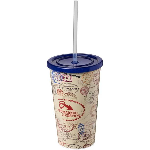 Brite-Americano® 350 ml double-walled stadium cup - Unbranded Blue