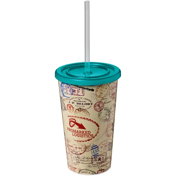 Brite-Americano® 350 ml double-walled stadium cup - Unbranded Light blue