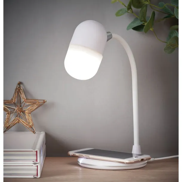 CAPUSLA Wireless charging lamp speaker White