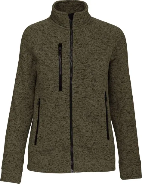  LADIES' FULL ZIP HEATHER JACKET - Kariban Tamno Kahki