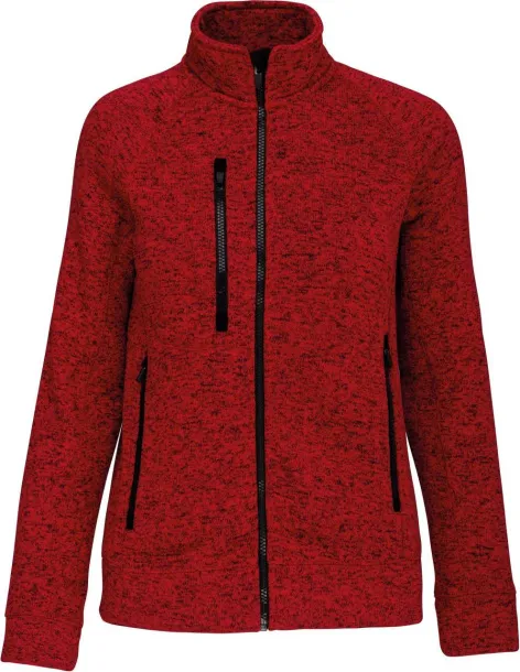  LADIES' FULL ZIP HEATHER JACKET - Kariban Red Melange