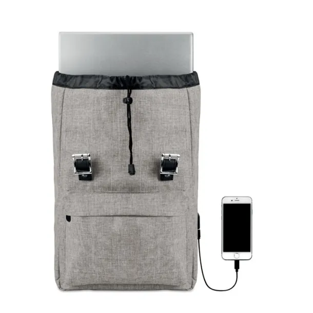 RIGA Backpack in 600D polyester Grey