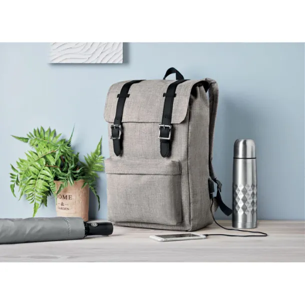 RIGA Backpack in 600D polyester Grey