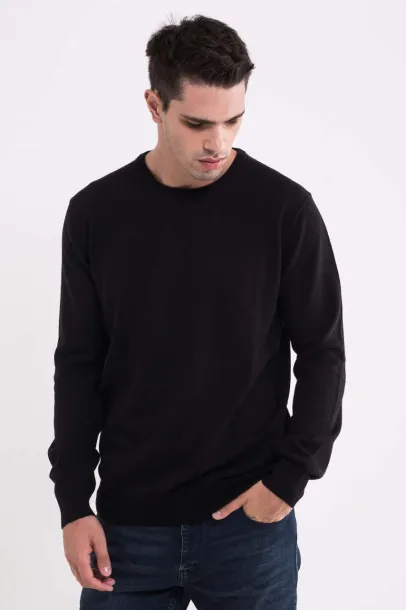  MEN’S CREW NECK FINE GAUGE COTTON PULLOVER - 290 g/m² - Legend World Wide Black