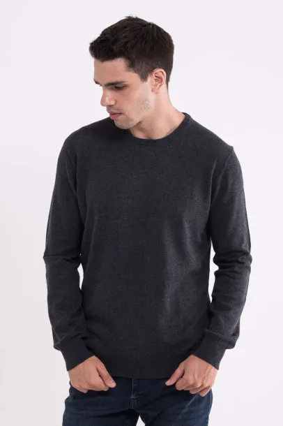  MEN’S CREW NECK FINE GAUGE COTTON PULLOVER - 290 g/m² - Legend World Wide Dark Melange Grey