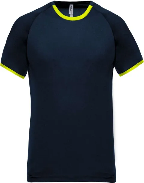  PERFORMANCE T-SHIRT - Proact Navy Heather Fluorescent Yellow