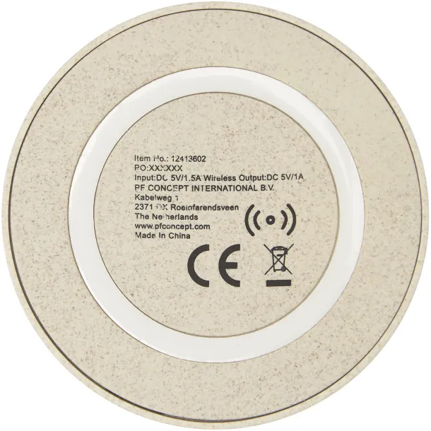 Naka 5W wheat straw wireless charging pad - Avenue Beige