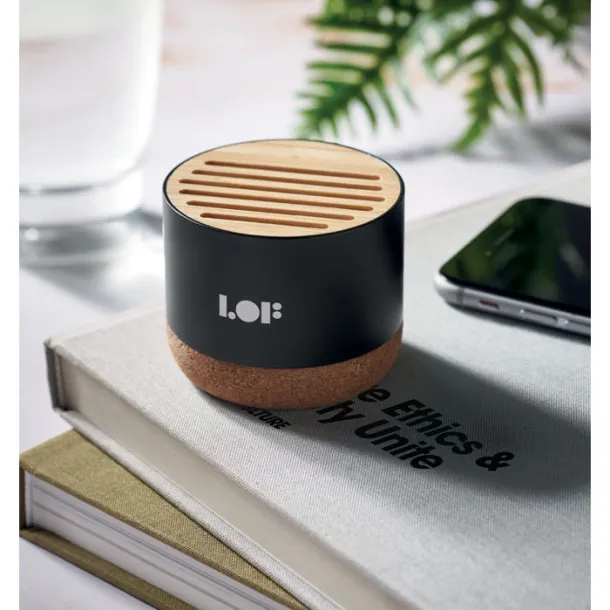 RUMBA Cork and aluminium speaker Black