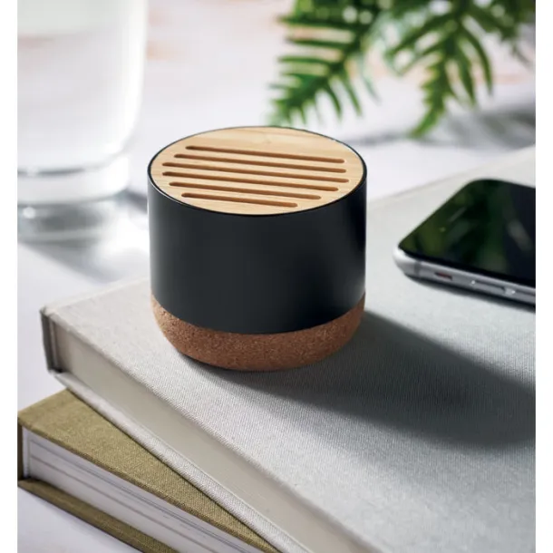 RUMBA Cork and aluminium speaker Black