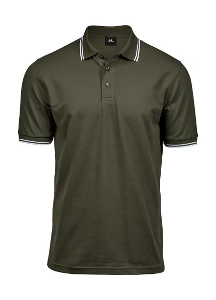  Rastezljiva polo majica s prugama, 215 g/m² - Tee Jays Maslinasta Bijela