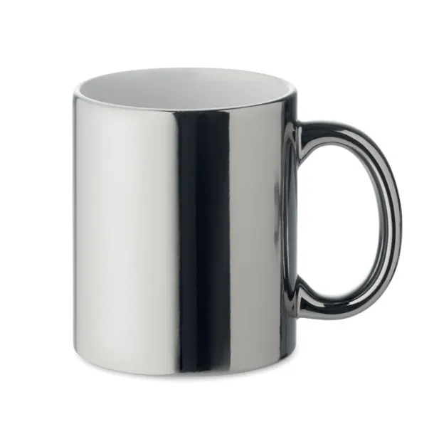 HOLLY Ceramic mug metallic 300 ml shiny silver