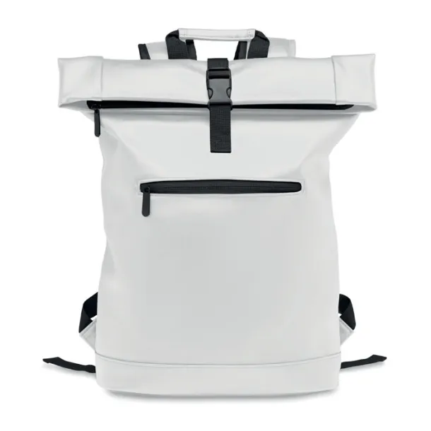 BAI ROLL Laptop PU Rolltop backpack White