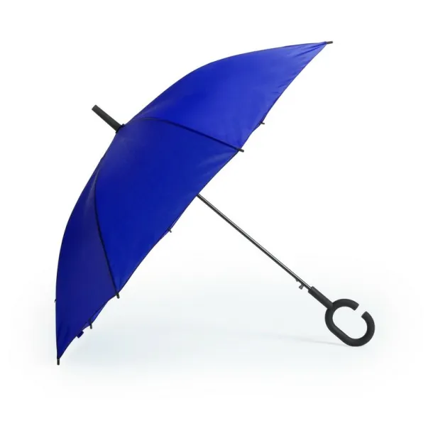  Windproof automatic umbrella, C shaped handle navy blue