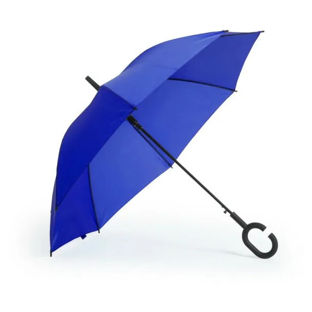  Windproof automatic umbrella, C shaped handle navy blue