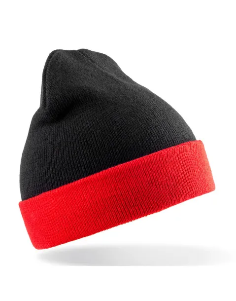  Recycled Black Compass Beanie - Result Genuine Recycled Black Crvena