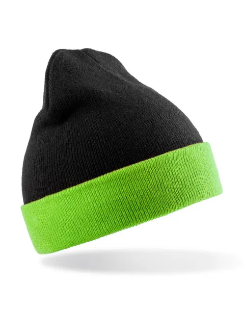  Recycled Black Compass Beanie - Result Genuine Recycled Black Lime