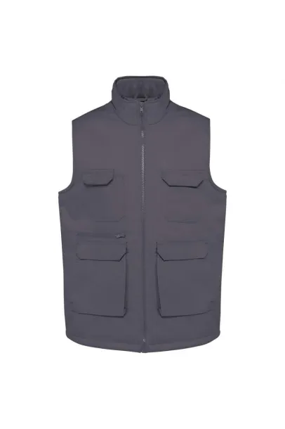  UNISEX PADDED MULTI-POCKET POLYCOTTON VEST - Designed To Work Convoy Grey