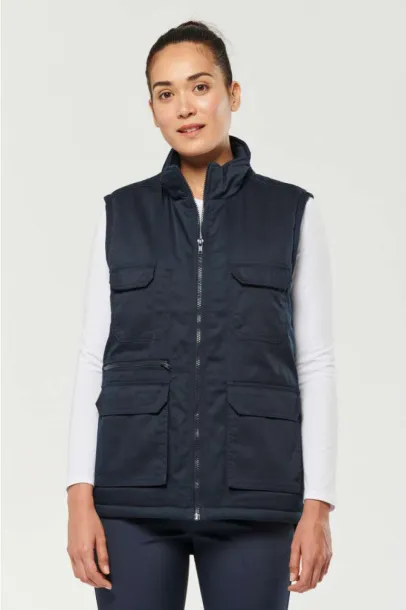  UNISEX PADDED MULTI-POCKET POLYCOTTON VEST - Designed To Work Navy