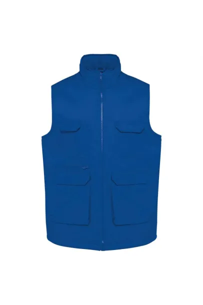  UNISEX PADDED MULTI-POCKET POLYCOTTON VEST - Designed To Work Royal blue