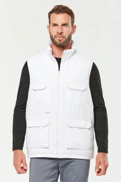  UNISEX PADDED MULTI-POCKET POLYCOTTON VEST - Designed To Work Bijela