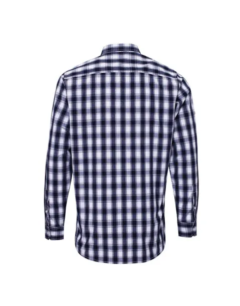  'MULLIGAN' CHECK - MEN'S LONG SLEEVE COTTON SHIRT - Premier White Navy