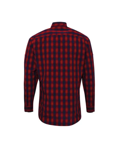  'MULLIGAN' CHECK - MEN'S LONG SLEEVE COTTON SHIRT - Premier Red Navy