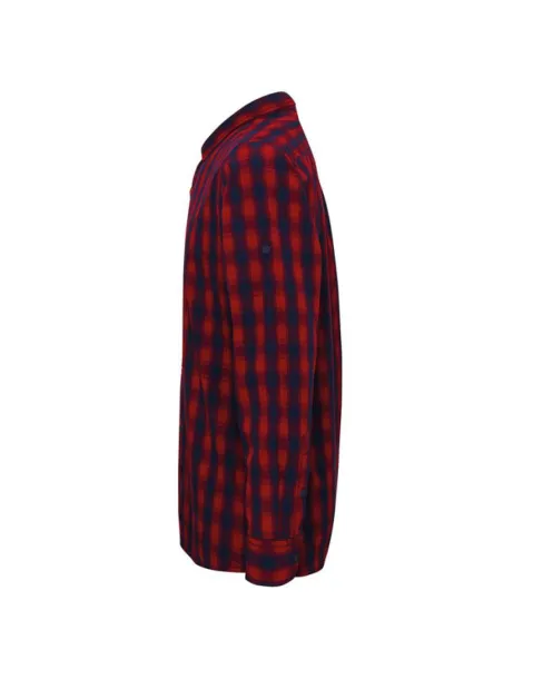  'MULLIGAN' CHECK - MEN'S LONG SLEEVE COTTON SHIRT - Premier Red Navy